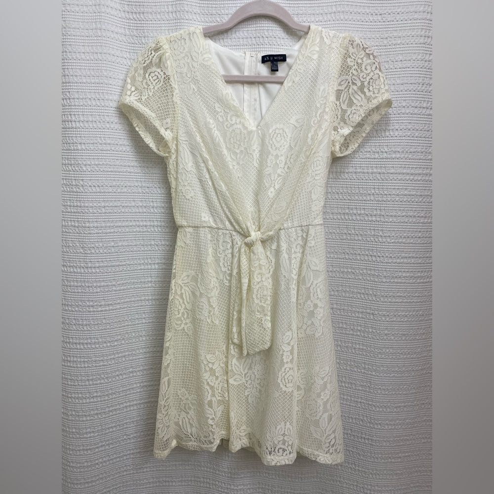 As U Wish White Lacey Dress